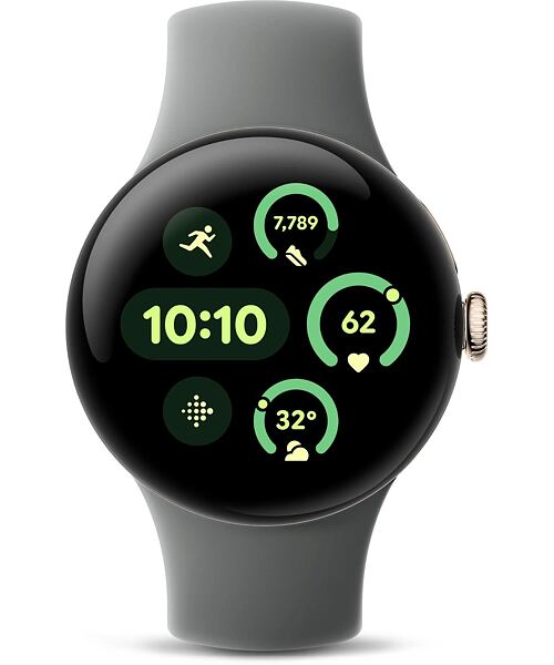 Google Pixel Watch 3 41mm Champagne Gold Aluminum Case/Hazel Active Band