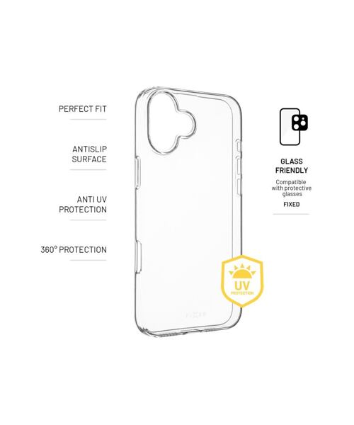 TPU gelový kryt FIXED Story AntiUV pro Apple iPhone 16 Plus, čirý