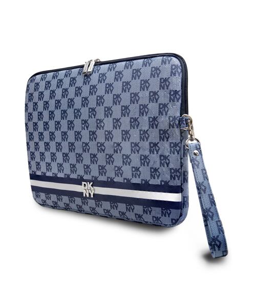 DKNY PU Leather Checkered Pattern and Stripe Obal na Notebook 13/14" Blue