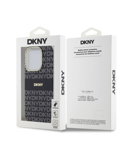 DKNY PC/TPU Repeat Pattern Tonal Stripe Magsafe Zadní Kryt pro iPhone 14 Pro Max Black