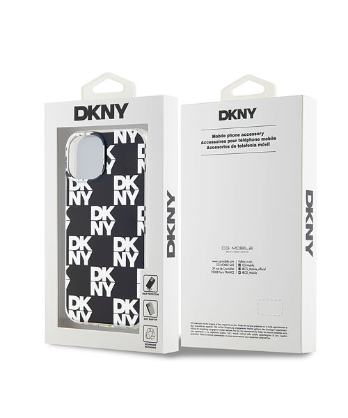 DKNY PC/TPU Checkered Pattern Zadní Kryt pro iPhone 15 Black