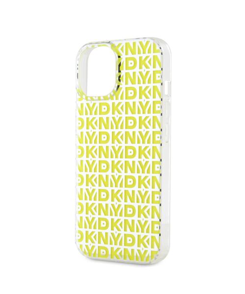 DKNY PC/TPU Repeat Pattern Zadní Kryt pro iPhone 15 Yellow