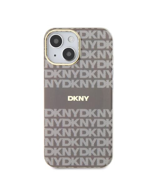 DKNY PC/TPU Repeat Pattern Tonal Stripe Magsafe Zadní Kryt pro iPhone 14 Beige