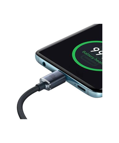 Baseus CAJY000601 Crystal Shine Series Datový Kabel USB-C - USB-C 100W 1,2m Black