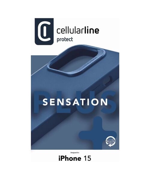 Ochranný silikonový kryt Cellularline Sensation Plus pro Apple iPhone 15, modrý