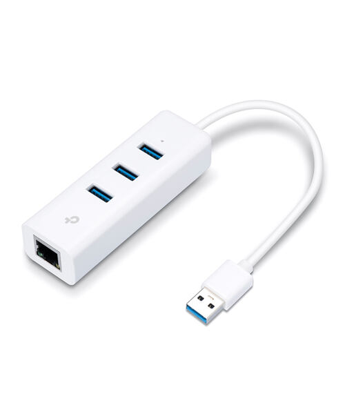 TP-Link UE330 USB 3.0 3-portový USB hub & gigabitový ethernet adaptér