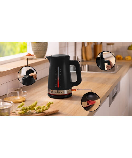 Bosch TWK4M223 elektrická konvice 1,7 l 2400 W Černá