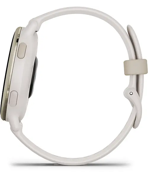 Garmin Vivoactive 5 Cream Gold Aluminum Bezel with Ivory Case and Silicone Band