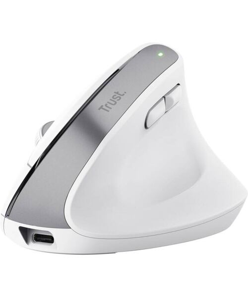 Trust Bayo+/Vertikální/Optická/Pro praváky/2 400 DPI/USB+BT/Bílá