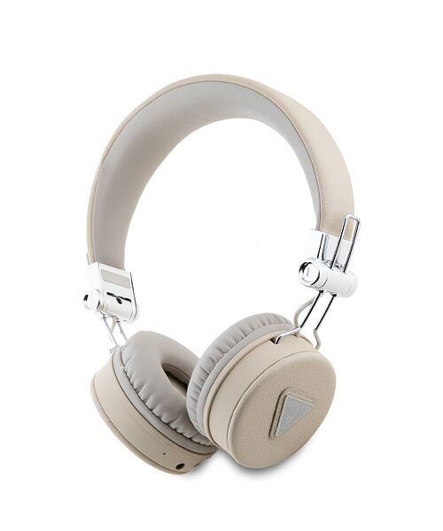 Guess PU Grained Triangle Logo ENC Bezdrátová Sluchátka Beige