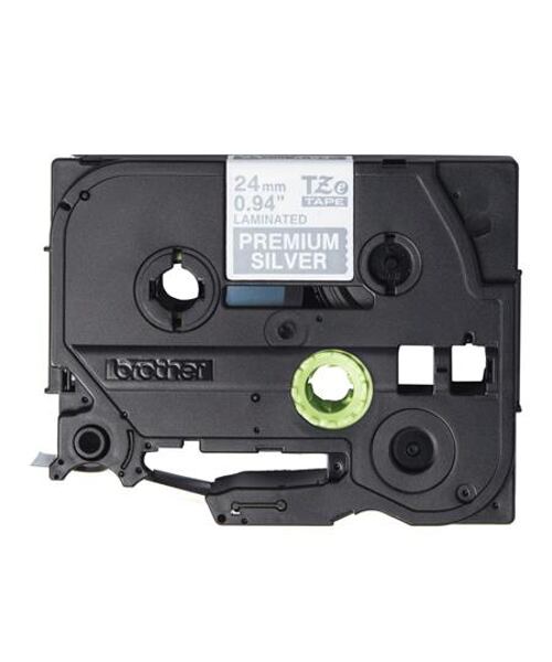 Brother - TZe-PR955 exklusivní stříbrná / bílá (24mm)