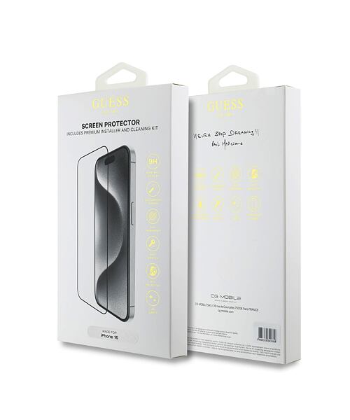 Guess Tvrzené Sklo 2.5D pro iPhone 16 Black