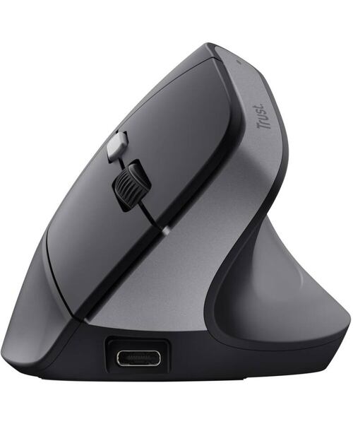 Trust Bayo II/Vertikální/Optická/Pro praváky/2 400 DPI/Bezdrátová USB/Černá