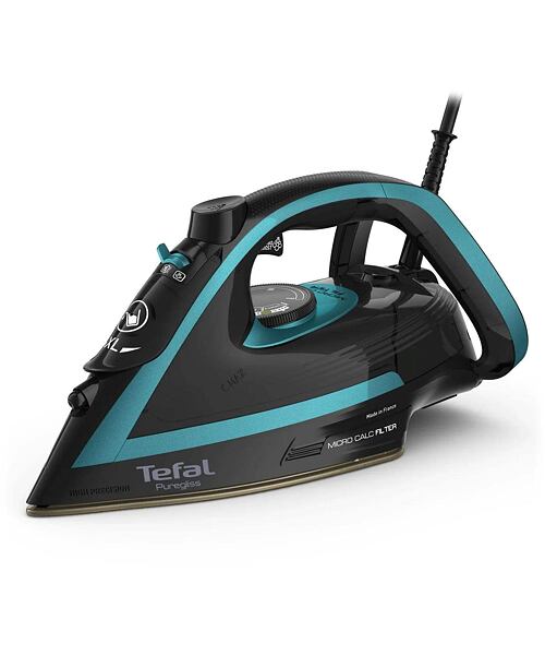 Tefal Puregliss FV8066E0 napařovací žehlička, 3000 W, anti-drip, rychlé nahřátí, tyrkysová / černá