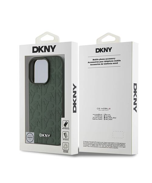 DKNY PU Leather Grid Pattern Magsafe Zadní Kryt pro iPhone 16 Pro Max Green