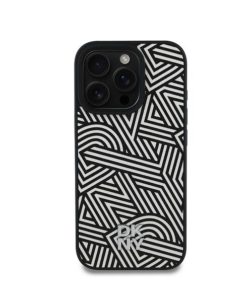 DKNY PU Leather Crosswalk Pattern Magsafe Zadní Kryt pro iPhone 16 Pro Ivory