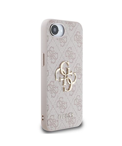 Guess PU 4G Metal Logo Zadní Kryt pro iPhone 16e Pink