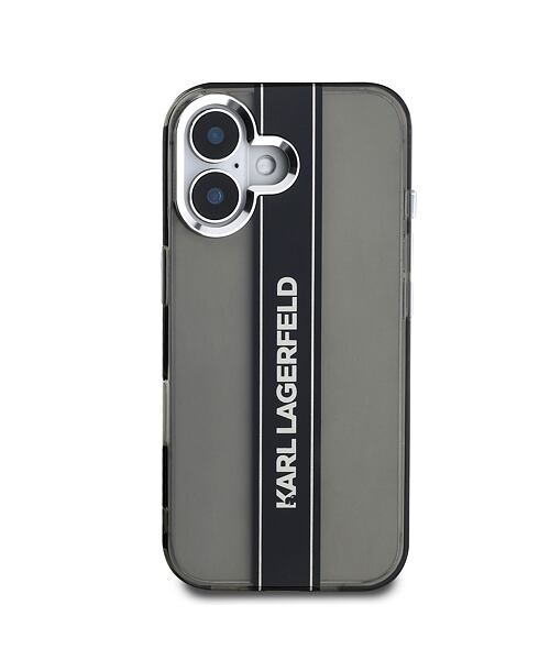 Karl Lagerfeld IML Stripe Logo Zadní Kryt pro iPhone 16 Black