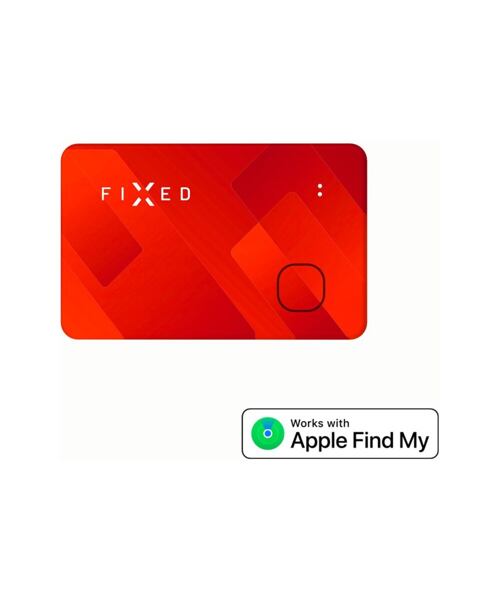 Smart tracker FIXED Tag Card s podporou Find My, bezdrátové nabíjení, oranžový