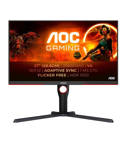 AOC/Q27G3XMN-BK/27''/VA/QHD/180Hz/1ms/Blck-Red/3R