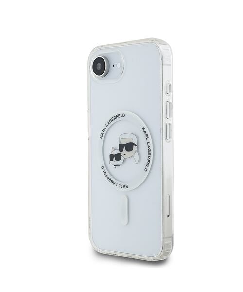 Karl Lagerfeld IML K&CH Heads Metal Frame MagSafe Zadní Kryt pro iPhone 16e Transparent