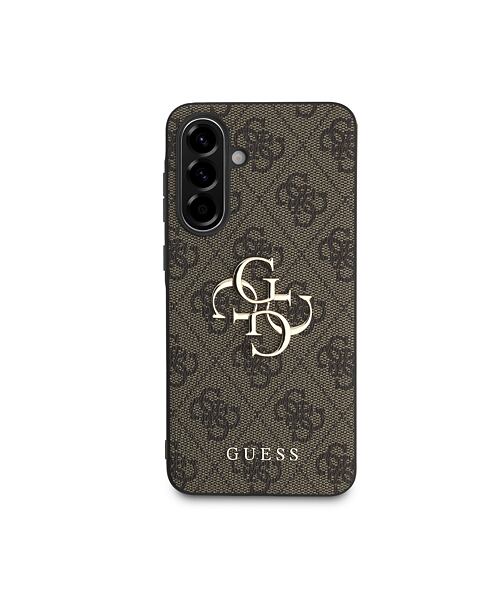 Guess PU 4G Metal Logo Zadní Kryt pro Samsung Galaxy A56 Brown