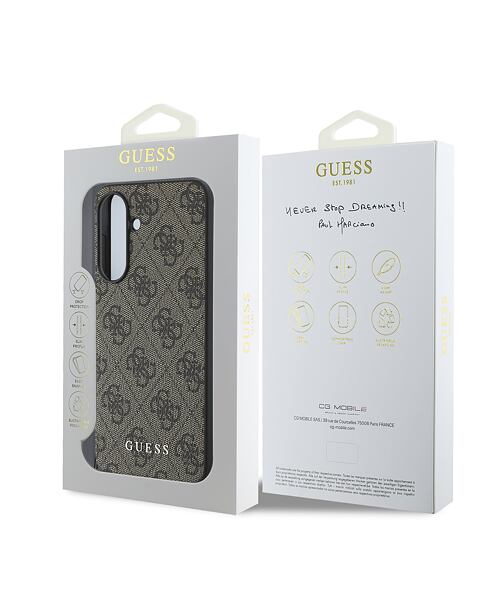 Guess 4G Charm Zadní Kryt pro Samsung Galaxy A56 Brown