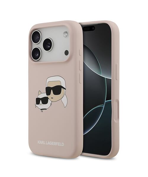 Karl Lagerfeld Liquid Silicone Double Heads MagSafe Zadní Kryt pro iPhone 17 Pro Pink