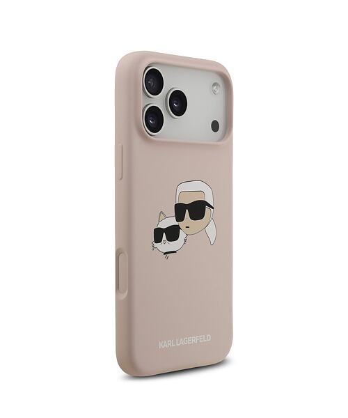 Karl Lagerfeld Liquid Silicone Double Heads MagSafe Zadní Kryt pro iPhone 17 Pro Max Pink
