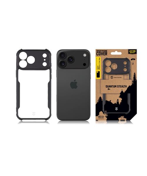 Tactical Quantum Stealth Kryt pro Apple iPhone 17 Pro Max Clear/Black