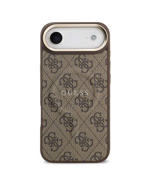 Guess PU Leather 4G Gold Frame MagSafe Zadní Kryt pro iPhone Air Brown