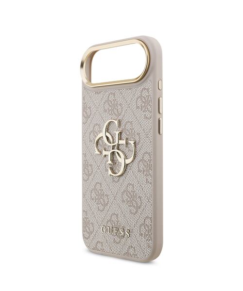 Guess PU Leather 4G Metal Logo Gold Frame Zadní Kryt pro iPhone Air Pink