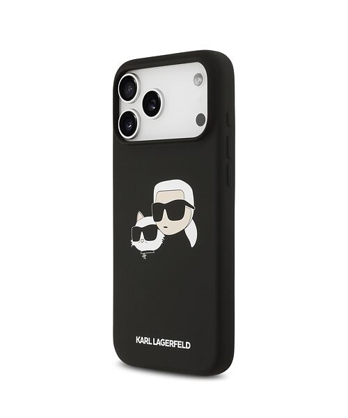 Karl Lagerfeld Liquid Silicone Double Heads MagSafe Zadní Kryt pro iPhone 17 Pro Max Black