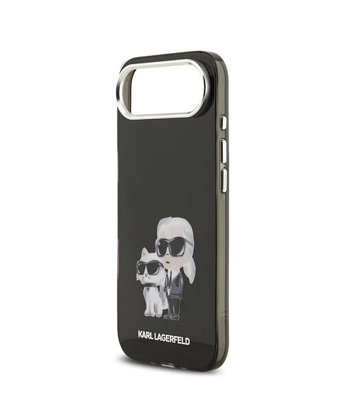 Karl Lagerfeld IML Aquarelle Karl and Choupette Zadní Kryt pro iPhone Air Black