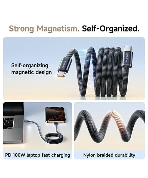 Baseus Dynamic 4 Pro Series Datový Kabel USB-C - USB-C 100W 1m Cluster Black