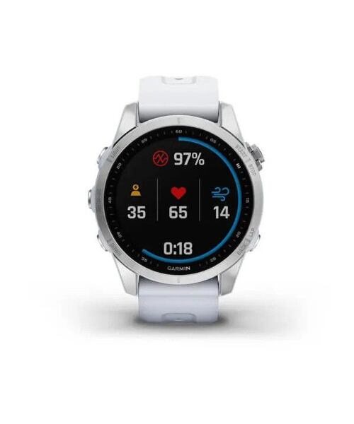 Garmin Fenix 7S Silver Whitestone Band