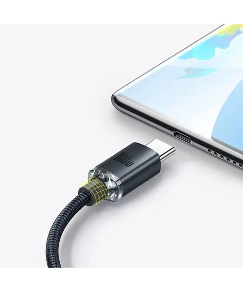 Baseus CAJY000401 Crystal Shine Series Datový Kabel USB - USB-C 100W 1,2m Black