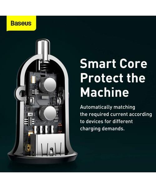 Baseus CCALLP-01 Grain Pro Nabíječka do Auta 2xUSB 4.8A Black