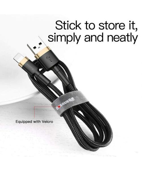 Baseus datový kabel Cafule Lightning 1m 2,4A zlato-černý