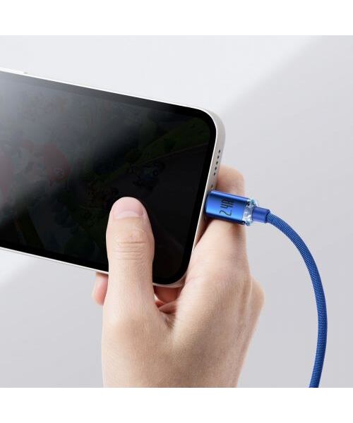 Baseus CAJY000003 Crystal Shine Series Datový Kabel USB - Lightning 20W 1,2m Blue