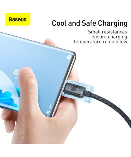 Baseus CAJY000401 Crystal Shine Series Datový Kabel USB - USB-C 100W 1,2m Black