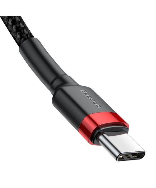 Baseus datový kabel Cafule USB-C PD2.0 1m 60W (20V 3A) černo-červený