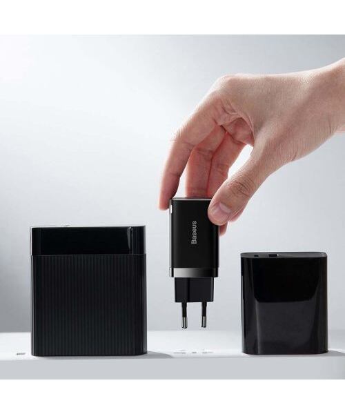 Baseus CCSUPP-E01 Super Si Quick Nabíječka USB + USB-C 30W Black
