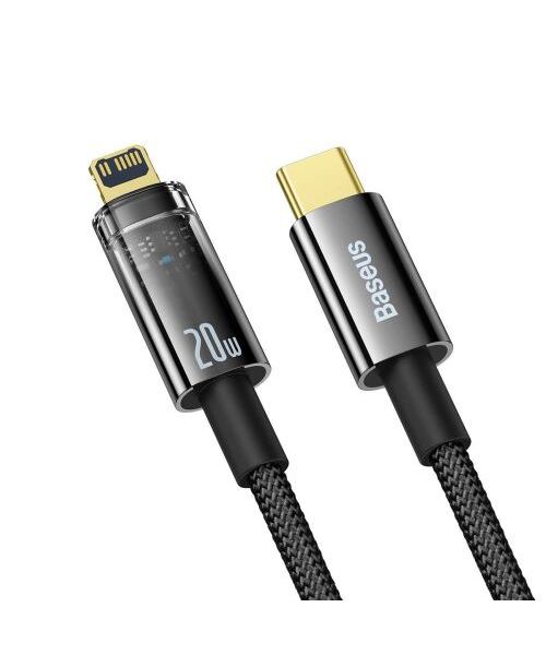 Baseus Type-C to Lightning Explorer Series Auto Power-Off Fast Charging Data Cable, 20W, 1m Black (C