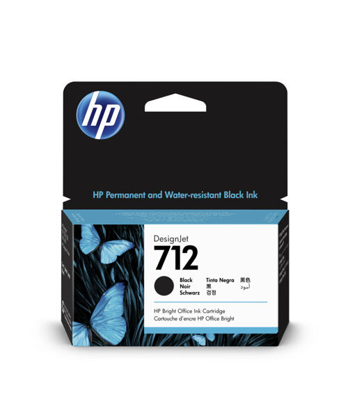 HP 712 Inkoustová náplň černá (38ml), 3ED70A