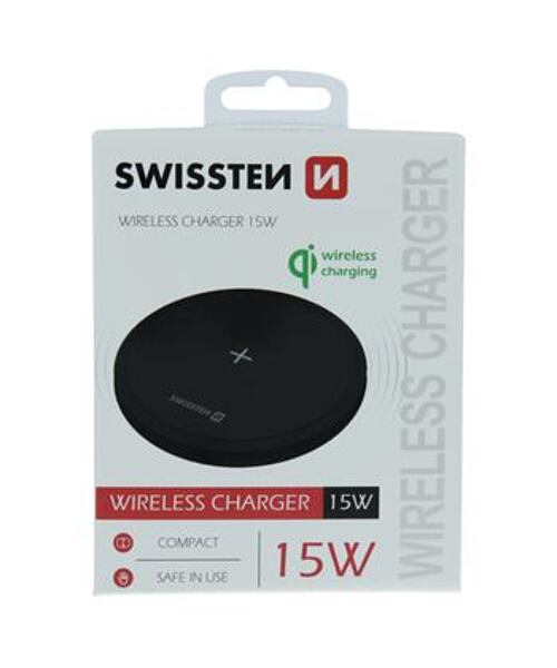 SWISSTEN WIRELESS NABÍJEČKA 15W ČERNÁ
