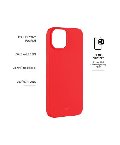 Zadní pogumovaný kryt FIXED Story pro Apple iPhone 14, červený