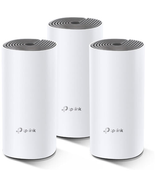TP-Link AC1200 Whole-home Mesh WiFi System Deco E4(3-pack), 2x10/100 RJ45