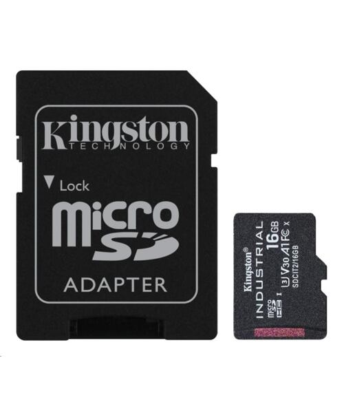 Kingston Industrial/micro SDHC/16GB/UHS-I U3 / Class 10/+ Adaptér