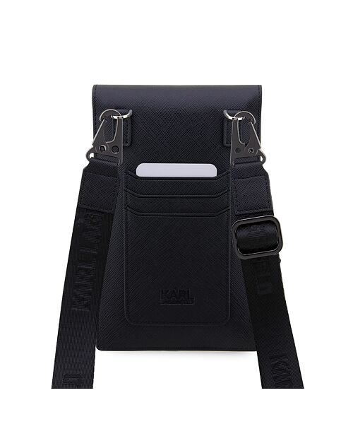 Karl Lagerfeld Saffiano Metal Logo NFT Taška na Telefon Black